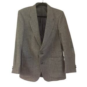 E Joven Wool Tweed Patch Elbow Dark Academia Men's 40R Work Office Professional